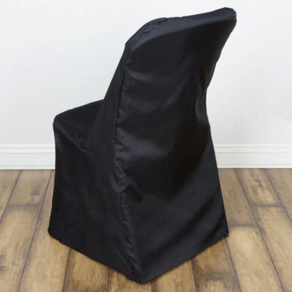 Black Polyester Lifetime Foldin and Durable Reusable 500 Chair Covers - Picture 4 of 4